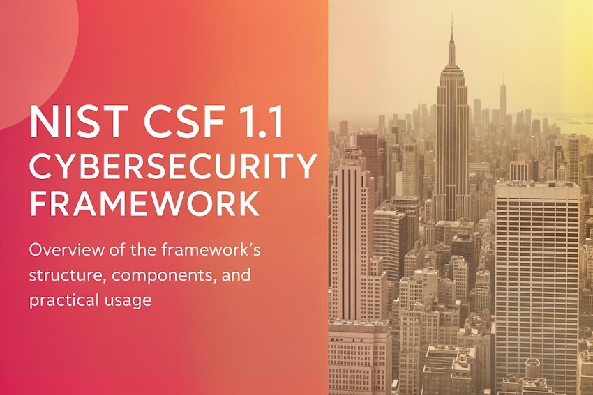 Article cover image describing the NIST Cybersecurity Framework version 1.1, covering an overview of its structure, components, and use cases.